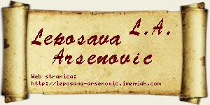 Leposava Arsenović vizit kartica